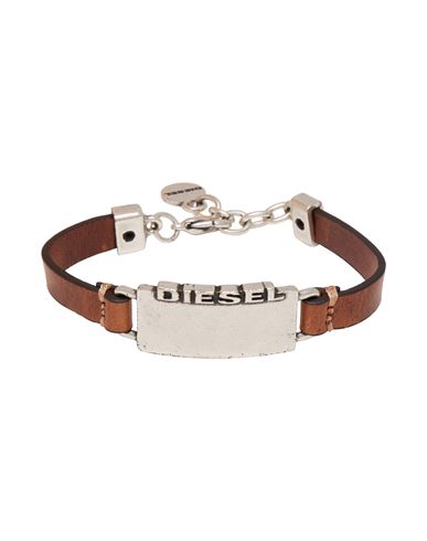 Diesel Man Bracelet Tan Size - Leather In Brown