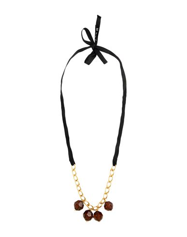 Marni Woman Necklace Brown Size - Metal, Textile Fibers