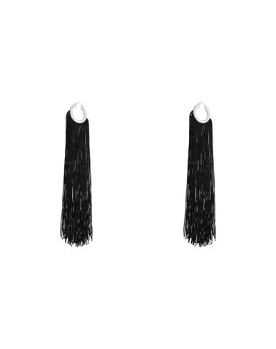 Jil Sander Woman Earrings Black Size - Ecobrass, Viscose