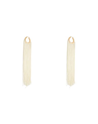 Jil Sander Woman Earrings Ivory Size - Ecobrass, Viscose In White