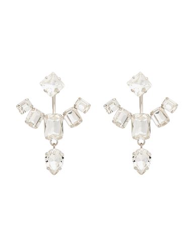 Balmain Woman Earrings Silver Size - Brass, Glass