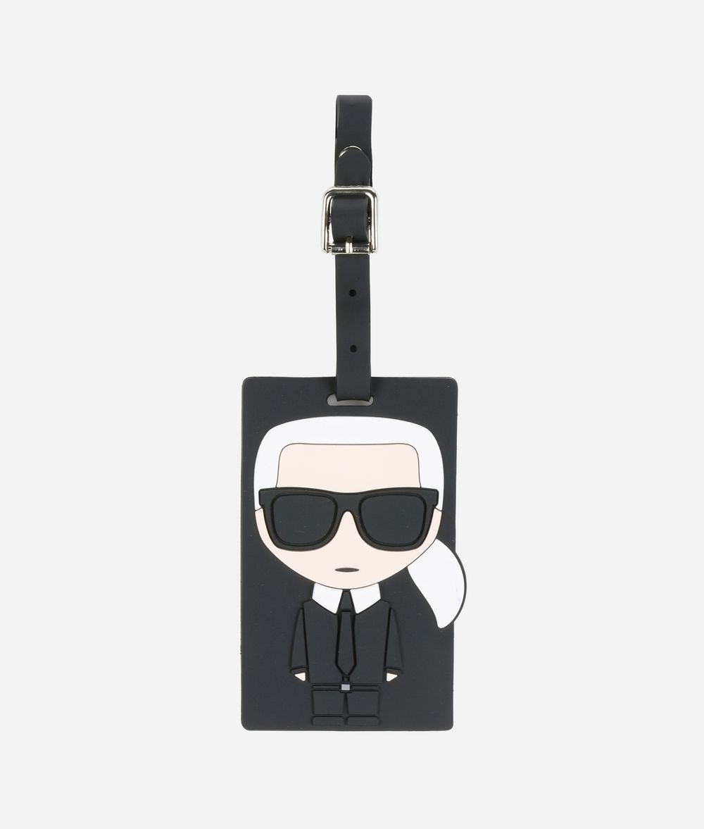 Karl Lagerfeld Unisexe K/ikonik Étiquette À Bagage En Caoutchouc Noir 100% PVC, Taille: OneSize