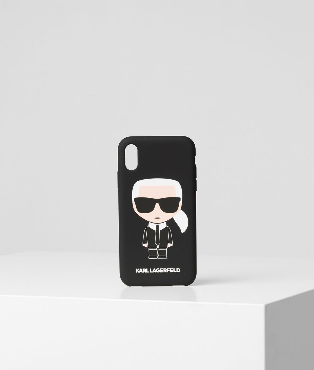 Karl Lagerfeld Donna K/ikonik Cover Iphone Xr Nero 49% Acrilico, 35% Silicone , 14% Altre Fibre, 2% Olio Minerale, Taglia: OneSize