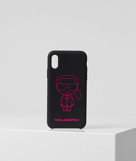 Karl Lagerfeld Donna K/ikonik Outline Cover Per Iphone Xs Nero 40% Acrilico, 36% Silicone , 16% Microfibra, 8% Olio Minerale, Taglia: OneSize