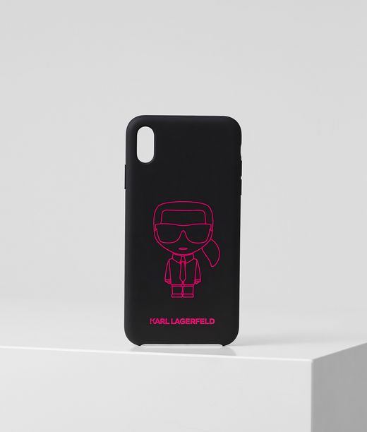 Karl Lagerfeld Donna K/ikonik Outline Cover Per Iphone Xs Max Nero 40% Acrilico, 36% Silicone , 15% Microfibra, 9% Olio Minerale, Taglia: OneSize