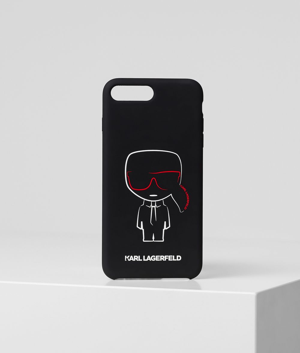Karl Lagerfeld Unisex K/ikonik Custodia Per Iphone 8p Con Profilo Nero 41% Acrilico, 37% Silicone , 16% Microfibra, 6% Olio Minerale, Taglia: OneSize