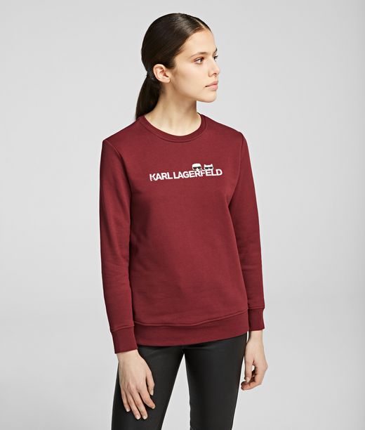 Karl Lagerfeld Femme Sweat-shirt K/ikonik Logo Porto Fauve 100% Coton, Taille: XS