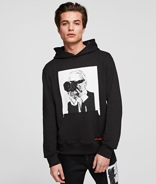 Karl Lagerfeld Homme Sweat-shirt À Capuche Legend Noir 100% Coton, Taille: XS
