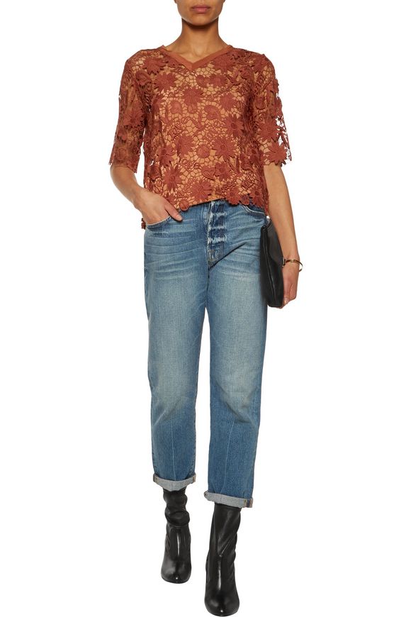Edma silk-trimmed guipure lace top | SANDRO | Sale up to 70% off ... Edma silk-trimmed guipure lace top | SANDRO | Sale up to 70% off | THE OUTNET