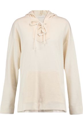 KAIN LABEL Apollo lace-up cotton-blend jersey hooded sweatshirt