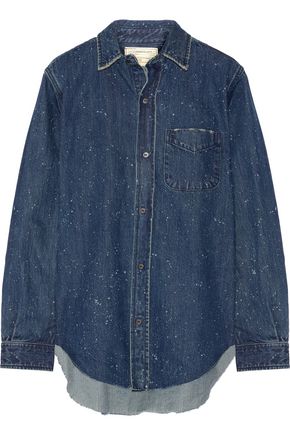 CURRENT/ELLIOTT The Prep School distressed denim shirt