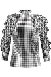 Effy cutout gathered gingham twill blouse | MARISSA WEBB | Sale up to