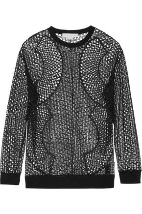 STELLA McCARTNEY Sibylle broderie anglaise cotton-blend tulle top