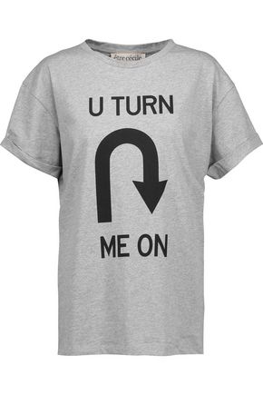 ÊTRE CÉCILE U Turn Me On printed marled cotton-jersey T-shirt