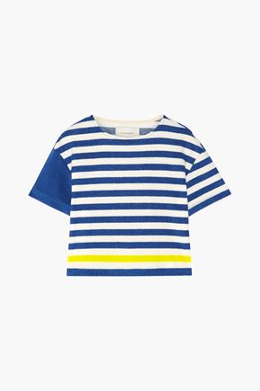 SOLID & STRIPED The Tee striped cotton-blend terry top