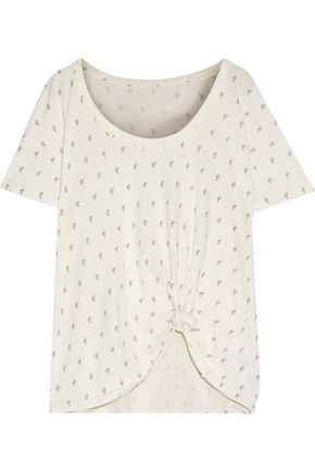 CURRENT/ELLIOTT The Slouchy distressed printed cotton-jersey T-shirt