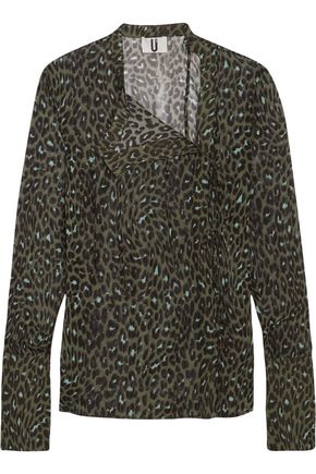 TOPSHOP UNIQUE Rosalind leopard-print silk-georgette blouse