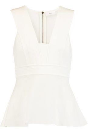 A.L.C WOMAN LEIGH CREPE TOP WHITE,US 1071994537525565
