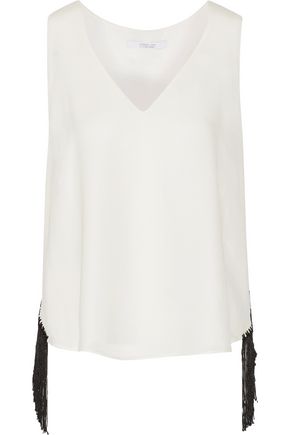 Derek Lam 10 Crosby Tops Silk | Sale up to 70% off | GB | THE OUTNET DEREK LAM 10 CROSBY Fringe-trimmed silk top
