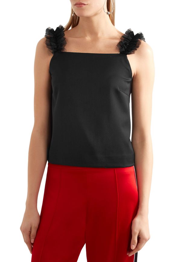 Sabina tulle-trimmed sateen top | MOTHER OF PEARL | Sale up to 70 ... Sabina tulle-trimmed sateen top | MOTHER OF PEARL | Sale up to 70% off | THE OUTNET
