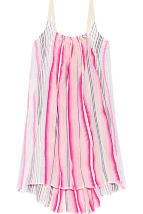 Lemlem Woman Aden Striped Cotton-Blend Gauze Mini Dress Pink | ModeSens