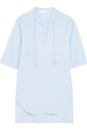 STELLA McCARTNEY Embellished cotton-chambray coverup