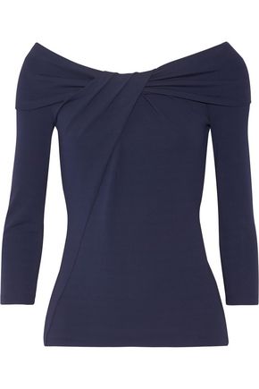 MICHAEL KORS COLLECTION Off-the-shoulder twist-front stretch-jersey top