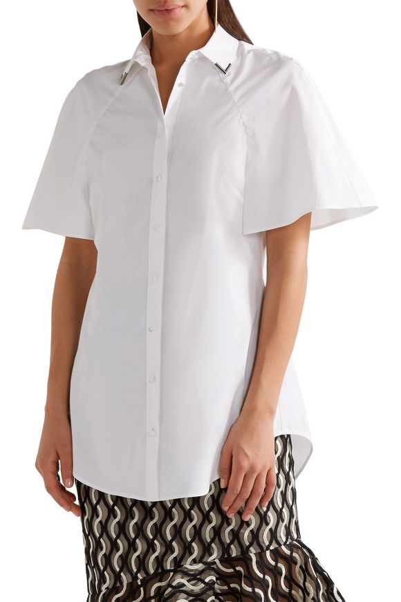 Embellished cotton poplin shirt | LELA ROSE | Sale up to 70% off ... Embellished cotton poplin shirt | LELA ROSE | Sale up to 70% off | THE OUTNET