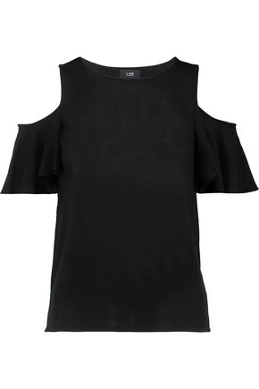 Niamh cold-shoulder crepe de chine-paneled knitted top | LINE | Sale ... LINE Niamh cold-shoulder crepe de chine-paneled knitted top ...