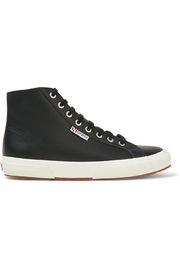 Leather high-top sneakers | SUPERGA® | Sale up to 70% off | THE OUTNET