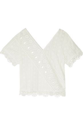 OPENING CEREMONY OPENING CEREMONY WOMAN BRODERIE ANGLAISE COTTON TOP WHITE,3074457345618006792