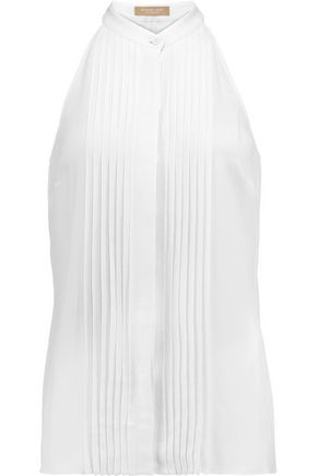 Pleated silk-blend crepe top | MICHAEL KORS COLLECTION | Sale up to ... MICHAEL KORS COLLECTION Pleated silk-blend crepe top ...