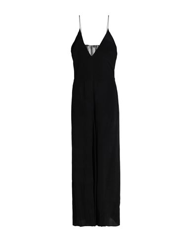 Woman Jumpsuit Black Size 2 Viscose, Acetate, Elastane, Silk