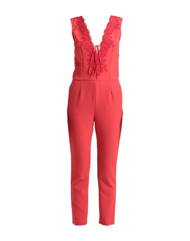 Shop Ermanno Di Ermanno Scervino Woman Jumpsuit Red Size 10 Polyester, Elastane