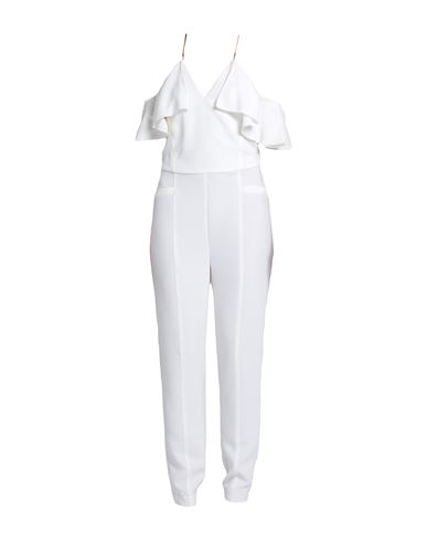 Woman Jumpsuit White Size 6 Polyester, Elastane