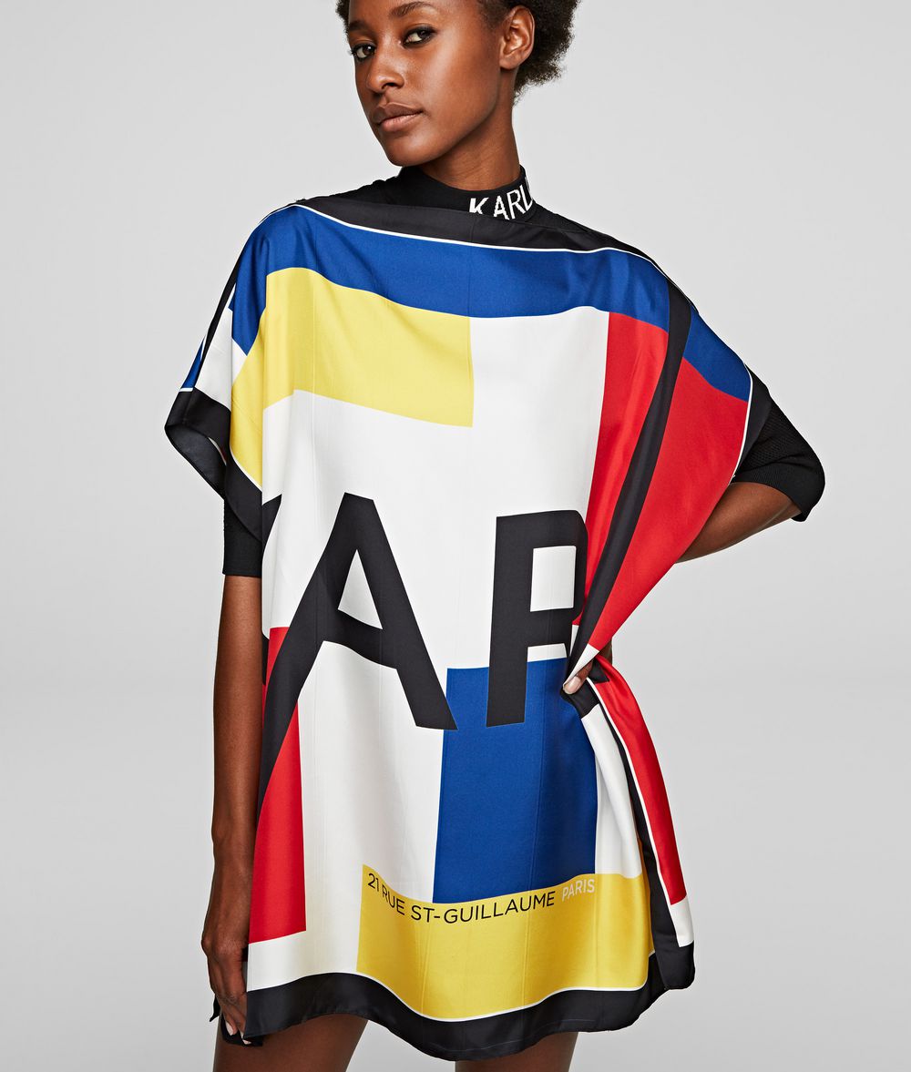 Woman Silk Scarf Tunic Multi 100% Silk - Size: S/M