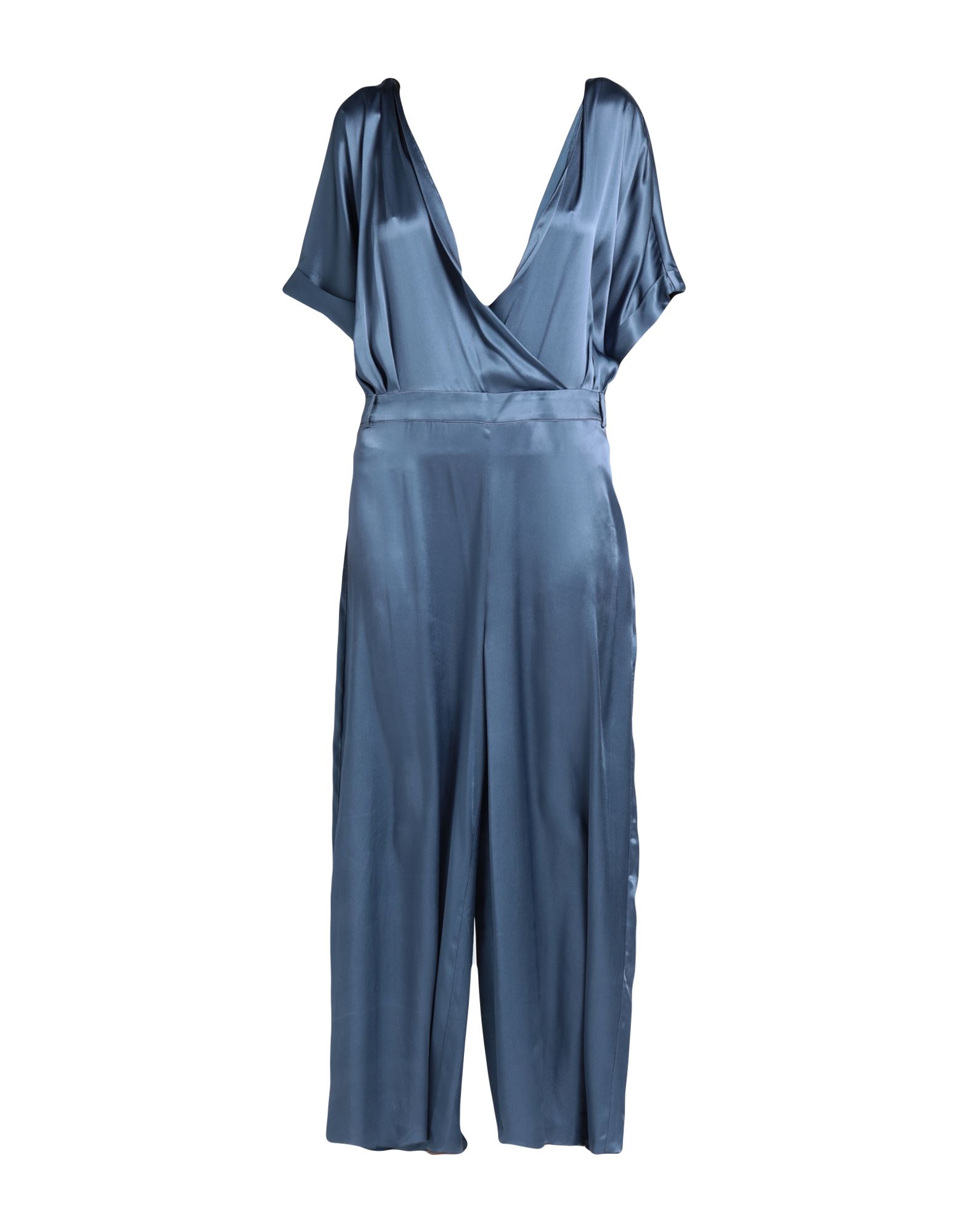 Shop Semicouture Woman Jumpsuit Slate Blue Size 8 Acetate, Silk