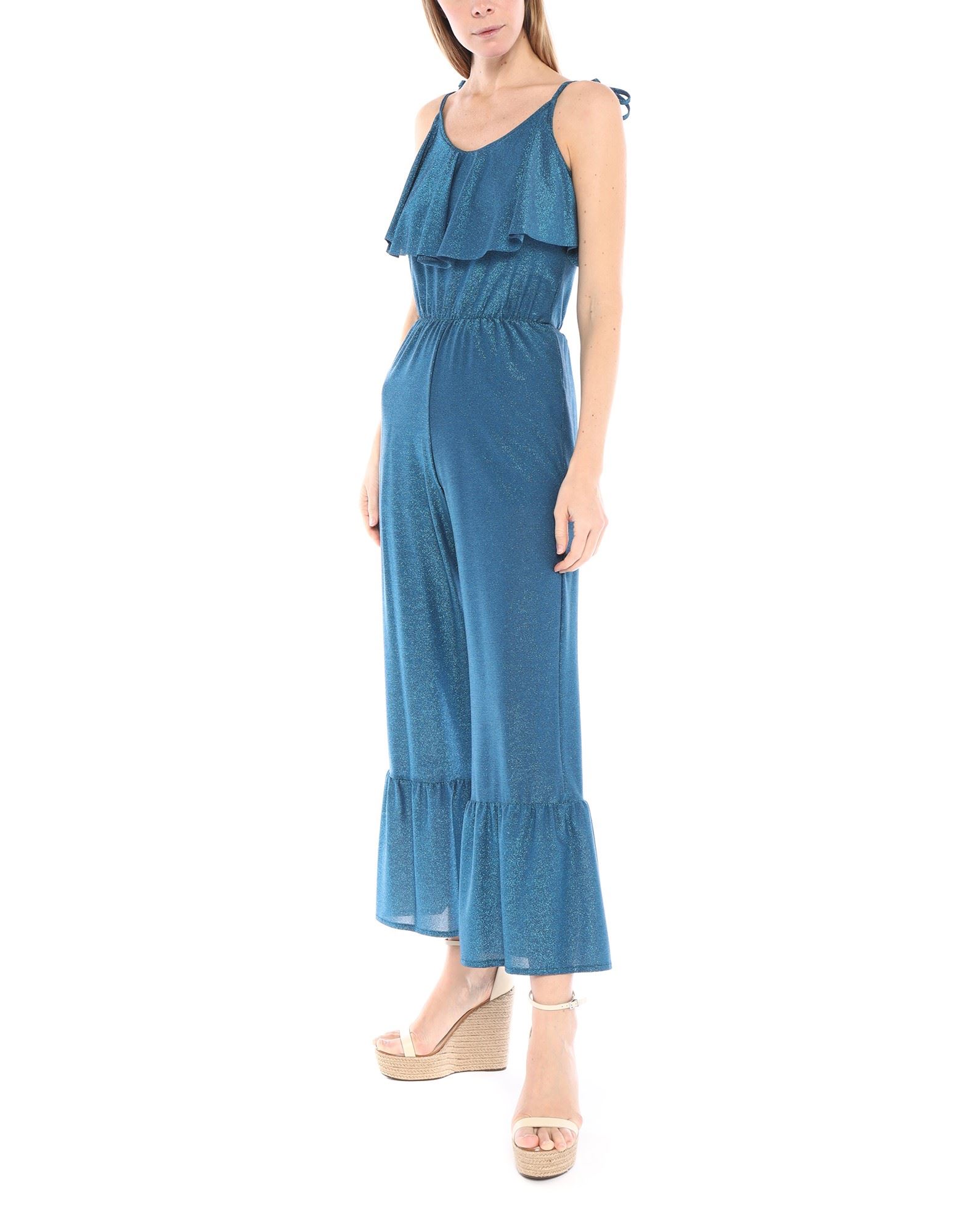 Cotazur Woman Jumpsuit Blue Size M Polyester, Polyamide, Rubber
