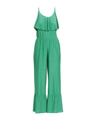 Cotazur Woman Jumpsuit Green Size L Polyester, Polyamide, Rubber