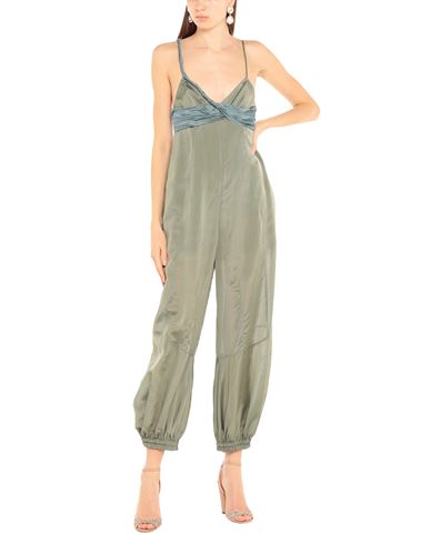 Shop Emporio Armani Woman Jumpsuit Military Green Size 10 Viscose, Silk