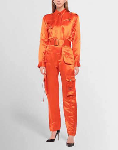 Blumarine Woman Jumpsuit Orange Size 4 Linen, Silk