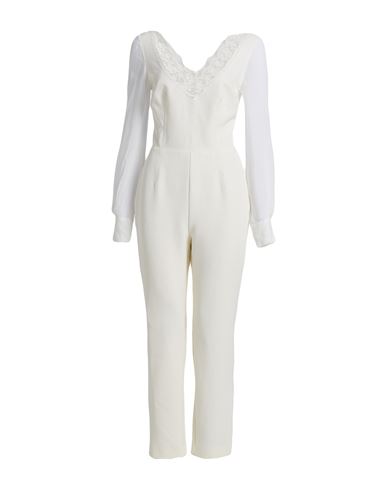 Ermanno Di Ermanno Scervino Woman Jumpsuit Cream Size 4 Polyester, Elastane, Viscose, Polyamide, Cot In White