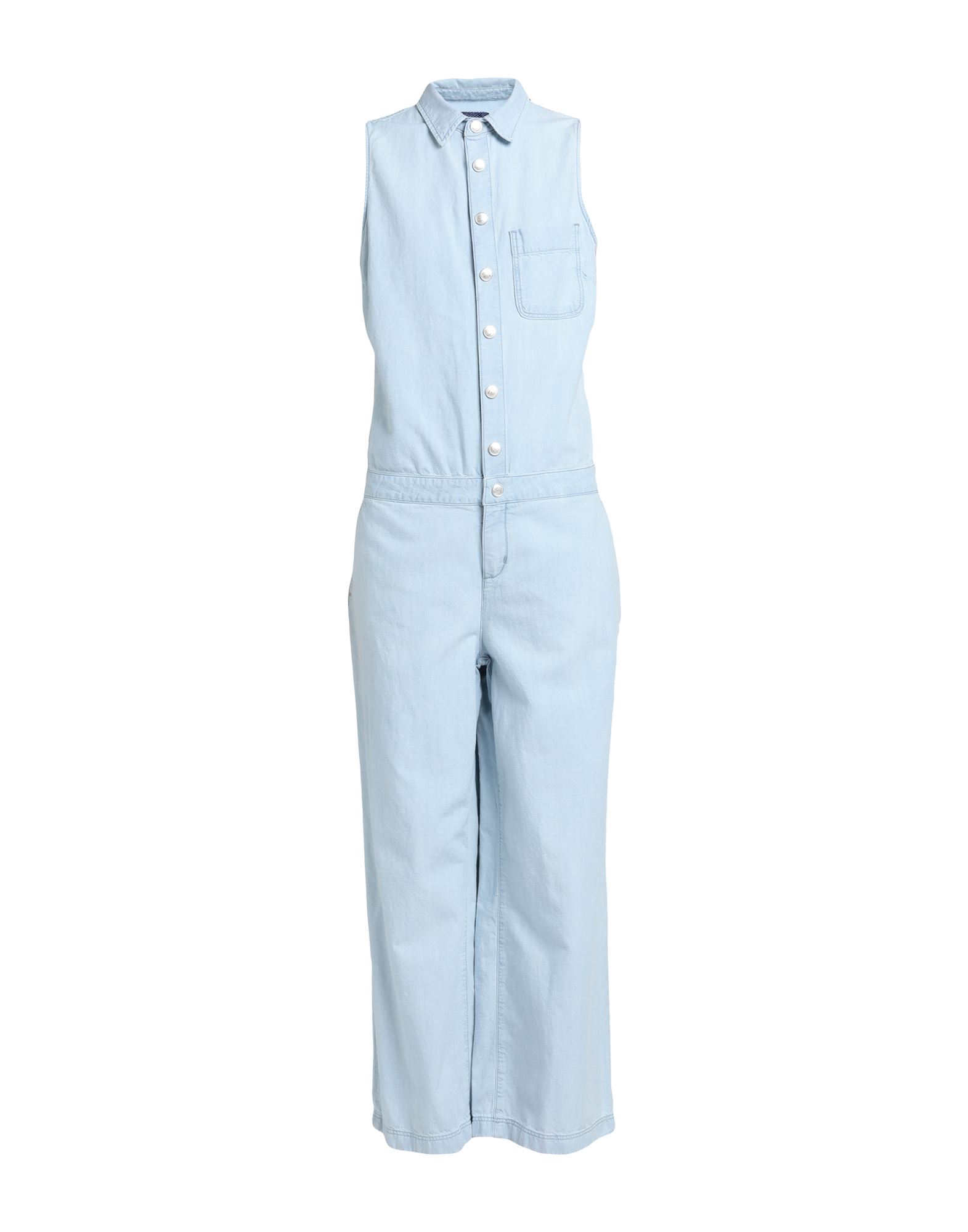 Jacob Cohёn Woman Jumpsuit Blue Size L Cotton, Linen