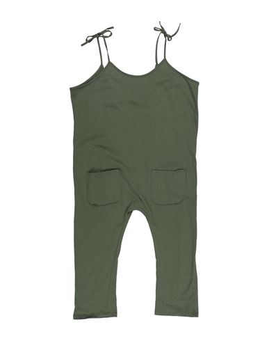 L:ú L:ú By Miss Grant Babies'  Toddler Girl Jumpsuit Military Green Size 4 Cotton, Elastane