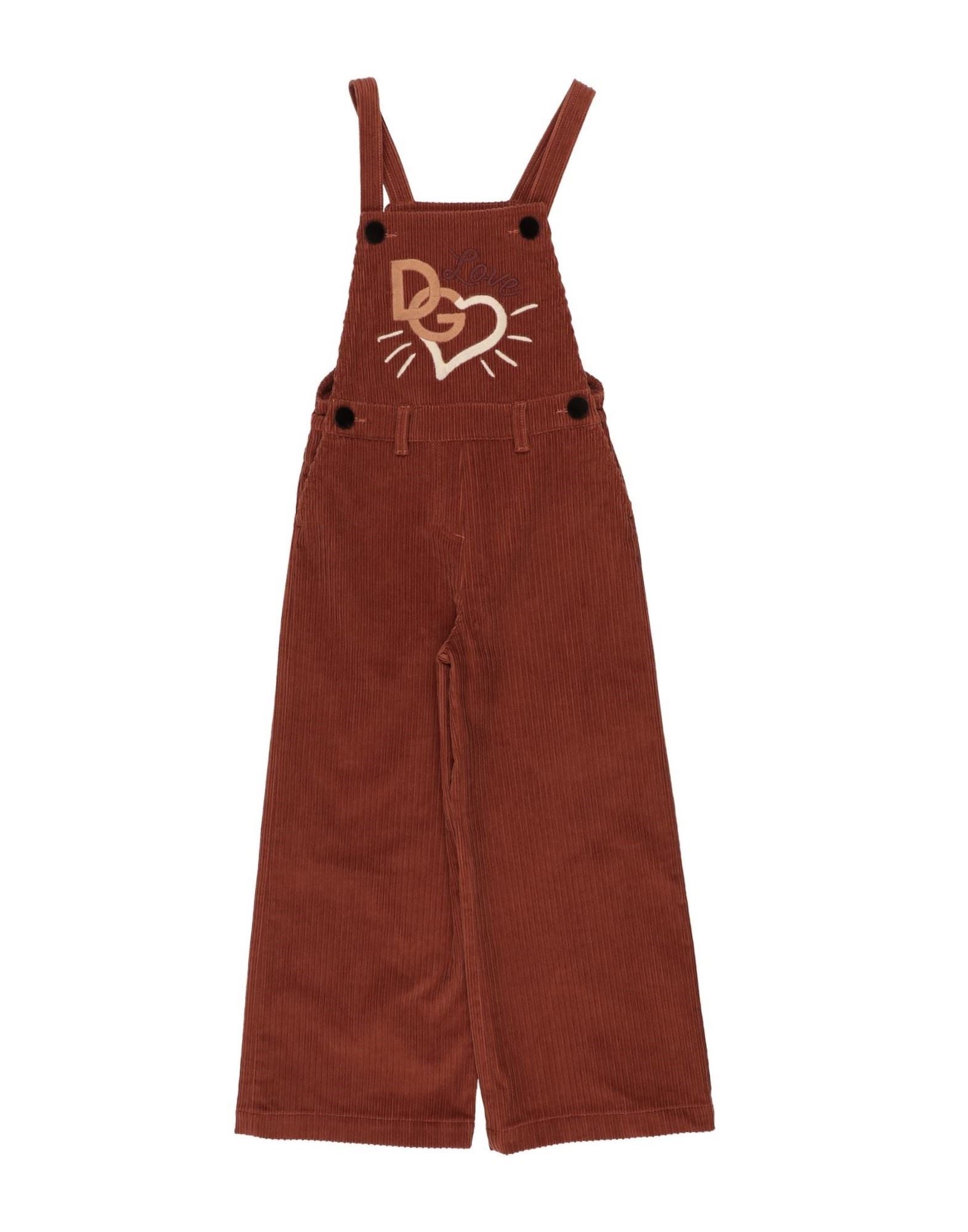 Dolce & Gabbana Kids'  Toddler Girl Overalls Brown Size 6 Cotton, Elastane, Wool, Acrylic