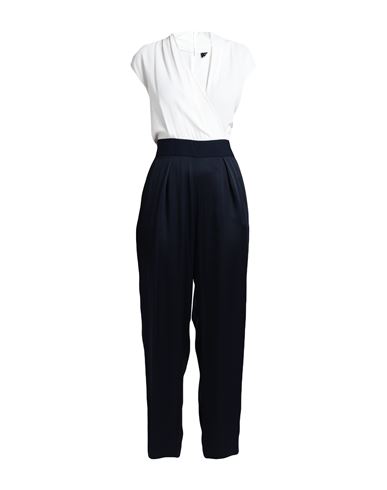 Antonelli Woman Jumpsuit Midnight Blue Size 8 Silk, Acetate, Viscose
