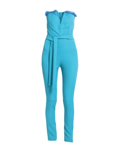 Vanessa Scott Woman Jumpsuit Azure Size S Polyester, Elastane In Blue