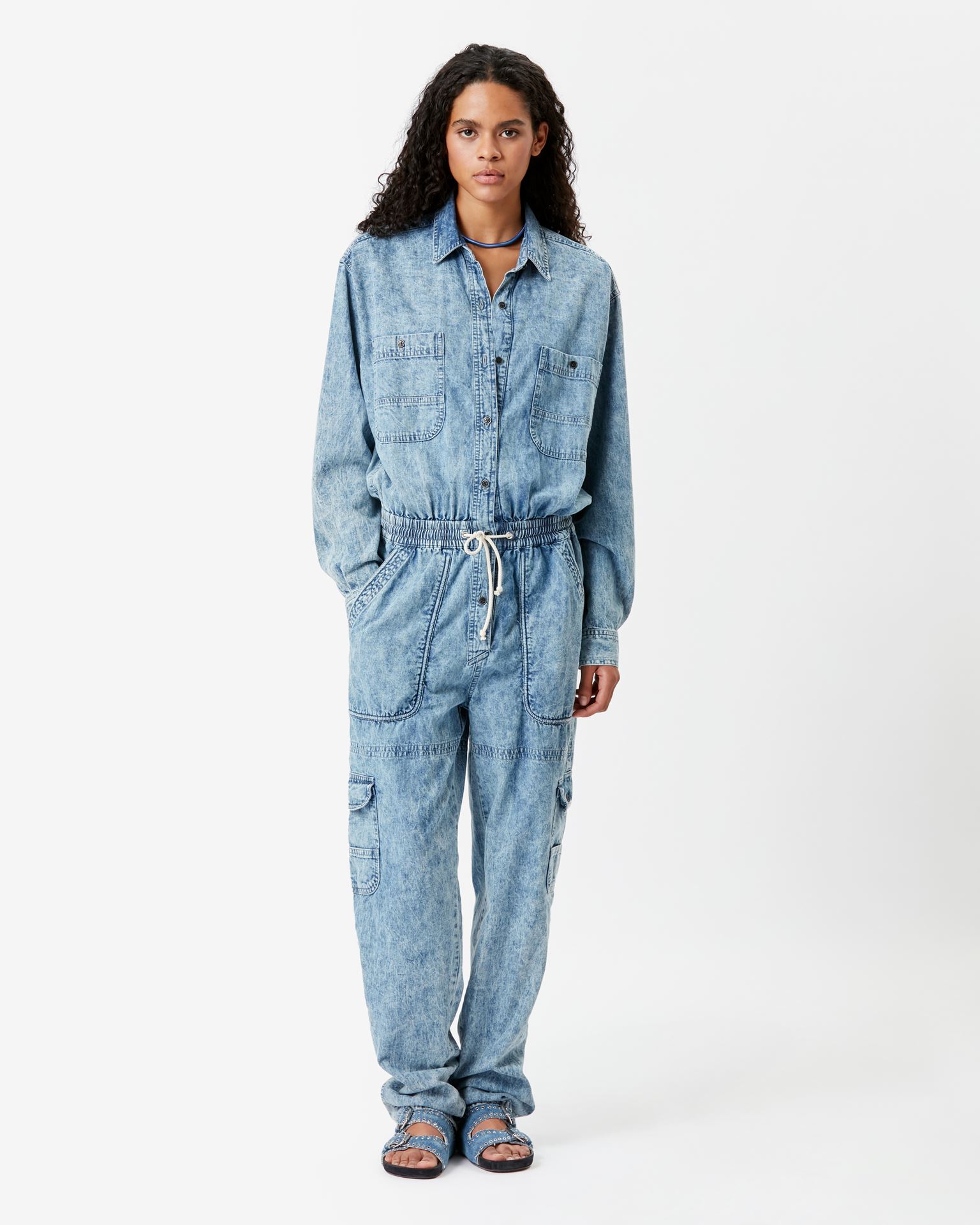 Isabel Marant Marant Étoile, Veado Overall In Washed Out Cotton - Women - Blue