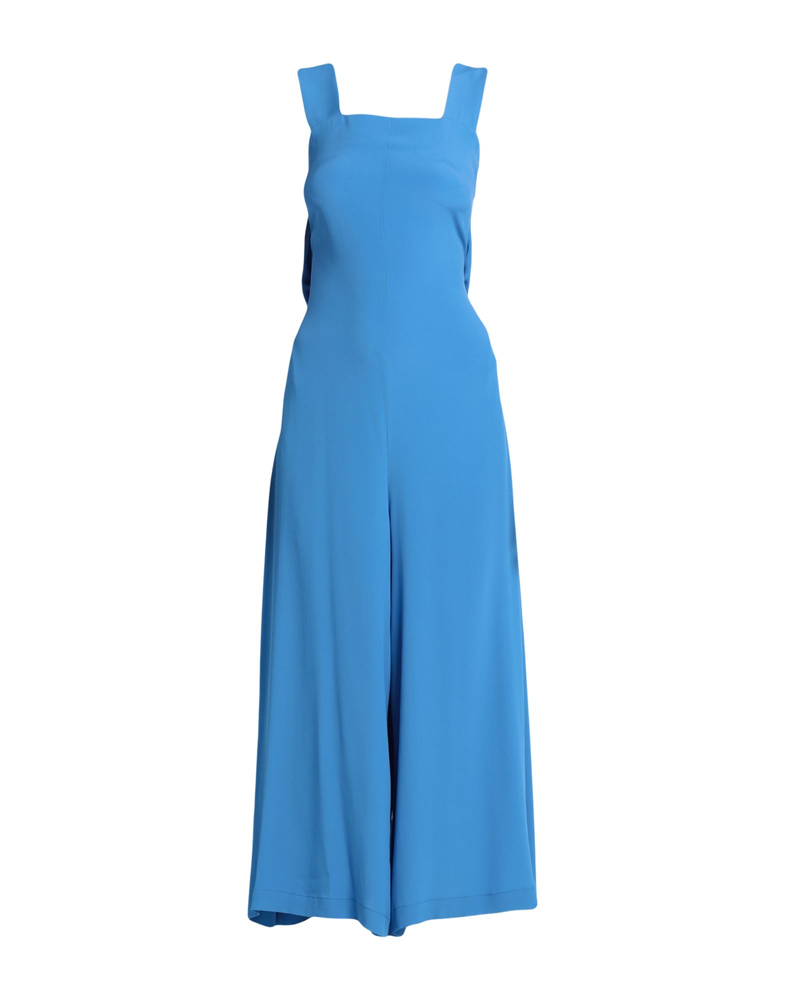 Shop Semicouture Woman Jumpsuit Azure Size 4 Acetate, Silk In Blue