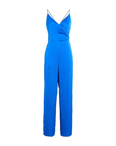 Merci Italia Love Edition Woman Jumpsuit Bright Blue Size 8 Polyester In Blue